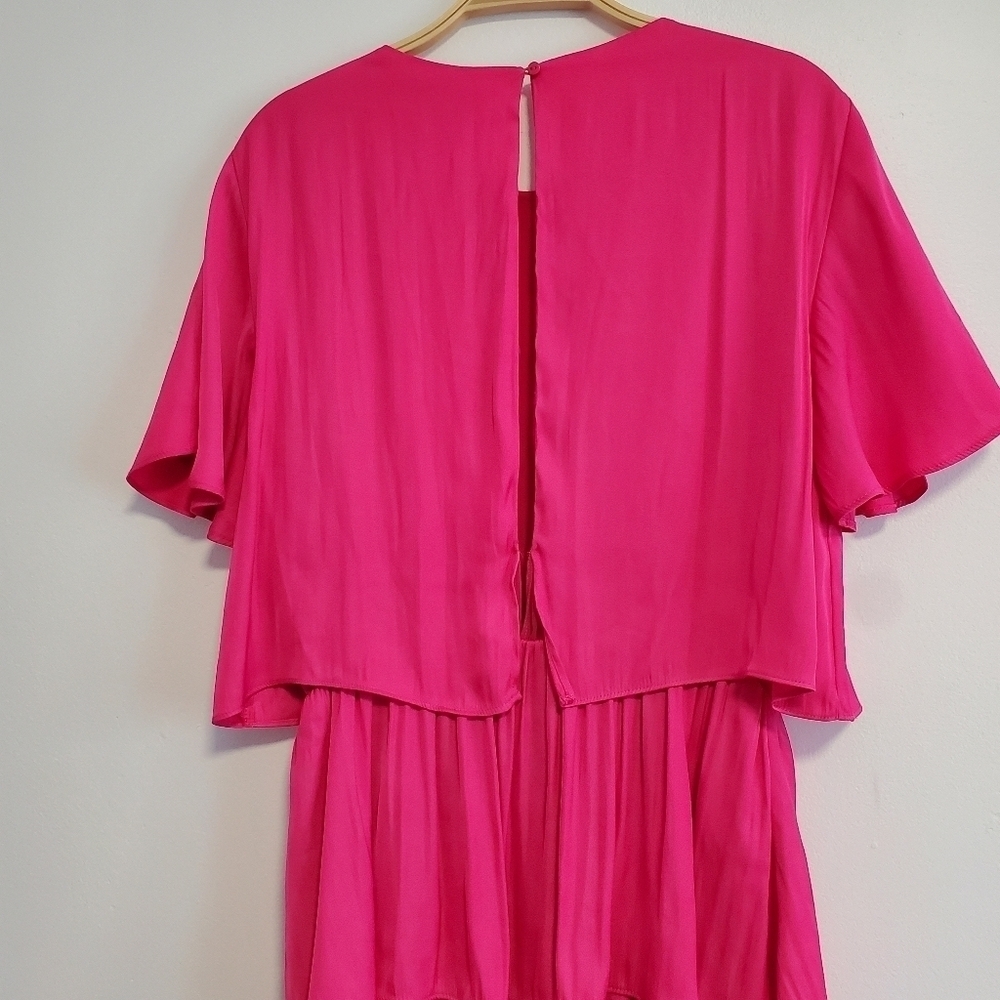 Zara Hot Pink Tiered Short Dress - Picture 2 of 8